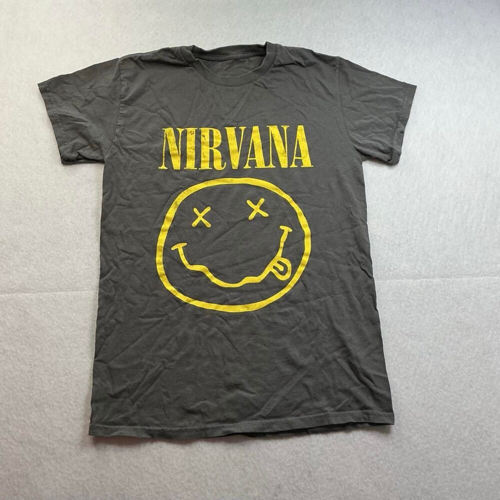 Nirvana Men's Grey and Black T-shirt